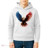 American Flag Bald Eagle Patriotic Eagle 4th Of July USA  Kids Hoodie thumb 4