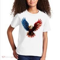 American Flag Bald Eagle Patriotic Eagle 4th Of July USA  Kids T-Shirt thumb 2
