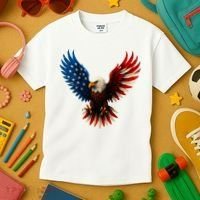 American Flag Bald Eagle Patriotic Eagle 4th Of July USA  Kids T-Shirt thumb 3