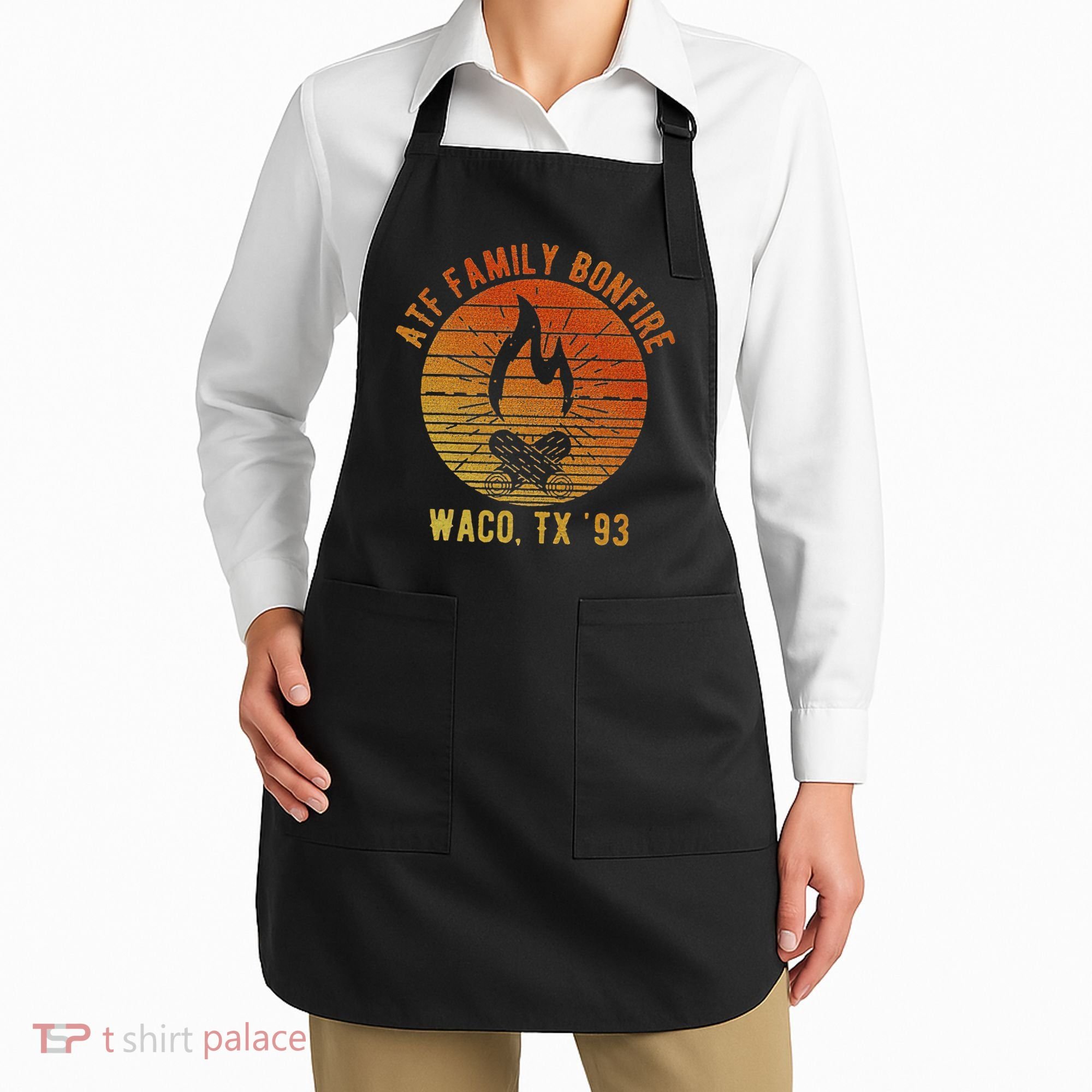 Atf Family Bonfire Waco Tx 93 Waco Siege Branch Davidians Apron
