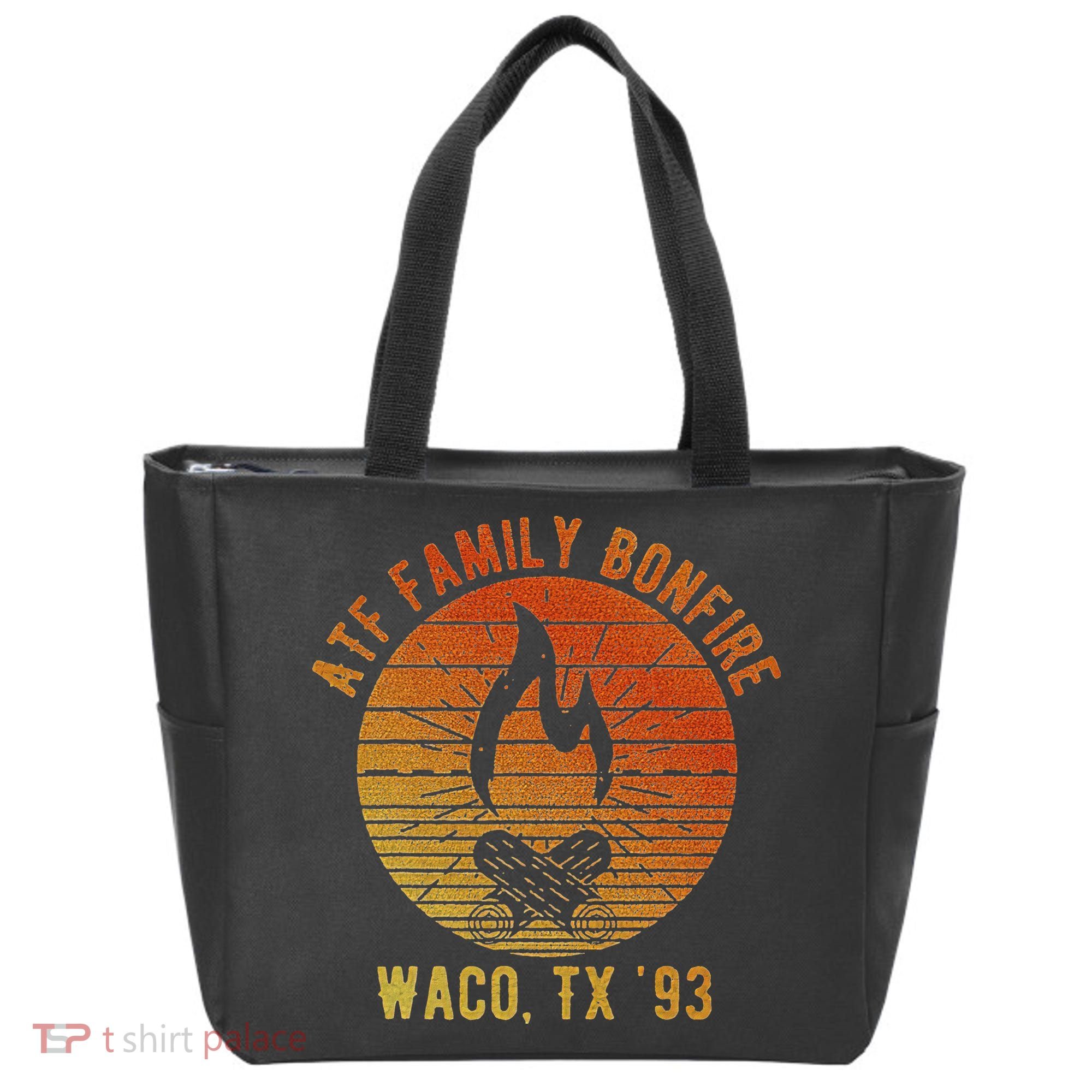 Atf Family Bonfire Waco Tx 93 Waco Siege Branch Davidians Tote Bag