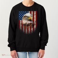 American Flag Bald Eagle Patriotic Red White Blue Women's Sweatshirt thumb 0