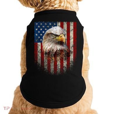 American Flag Bald Eagle Patriotic Red White Blue Doggie Tank