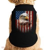 American Flag Bald Eagle Patriotic Red White Blue Doggie Tank thumb 0