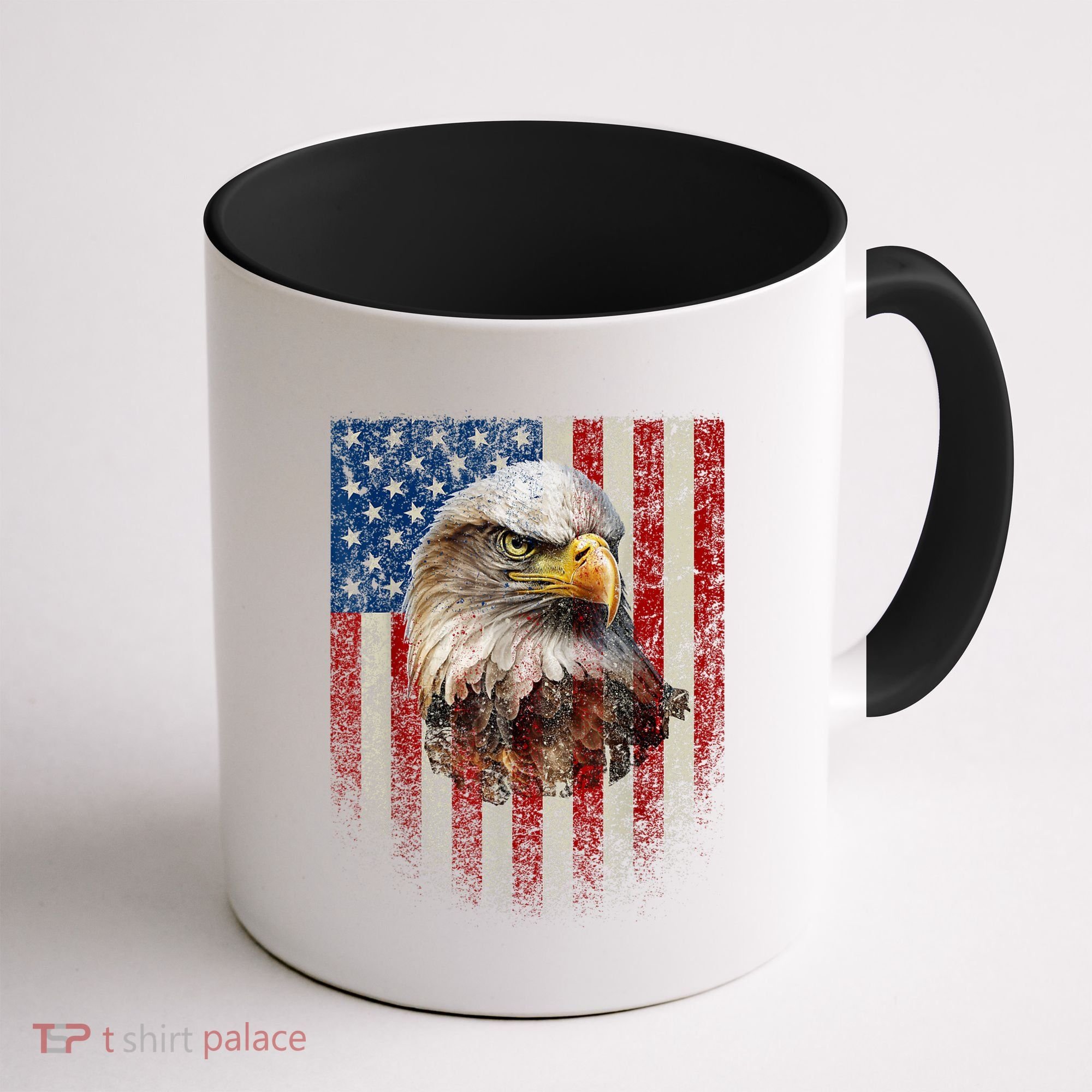 American Flag Bald Eagle Patriotic Red White Blue Coffee Mug