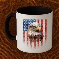 American Flag Bald Eagle Patriotic Red White Blue Coffee Mug thumb 2