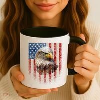 American Flag Bald Eagle Patriotic Red White Blue Coffee Mug thumb 3
