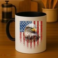 American Flag Bald Eagle Patriotic Red White Blue Coffee Mug thumb 4
