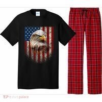 American Flag Bald Eagle Patriotic Red White Blue Pajama Set thumb 0