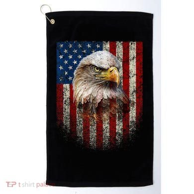 American Flag Bald Eagle Patriotic Red White Blue Golf Towel