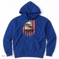 American Flag Bald Eagle Patriotic Red White Blue Hoodie thumb 0