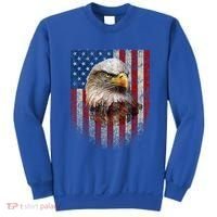 American Flag Bald Eagle Patriotic Red White Blue Sweatshirt thumb 0