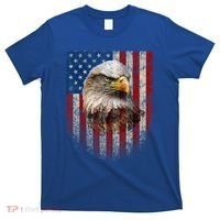 American Flag Bald Eagle Patriotic Red White Blue T-Shirt thumb 0