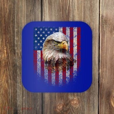American Flag Bald Eagle Patriotic Red White Blue Coaster