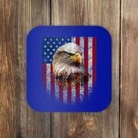 American Flag Bald Eagle Patriotic Red White Blue Coaster thumb 0