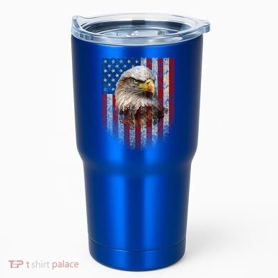 American Flag Bald Eagle Patriotic Red White Blue Tumbler