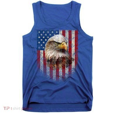 American Flag Bald Eagle Patriotic Red White Blue Tank Top
