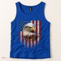 American Flag Bald Eagle Patriotic Red White Blue Tank Top thumb 2