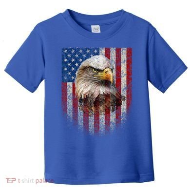 American Flag Bald Eagle Patriotic Red White Blue Toddler T-Shirt