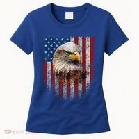 American Flag Bald Eagle Patriotic Red White Blue Women's T-Shirt thumb 0