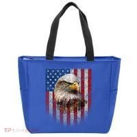 American Flag Bald Eagle Patriotic Red White Blue Tote Bag thumb 0