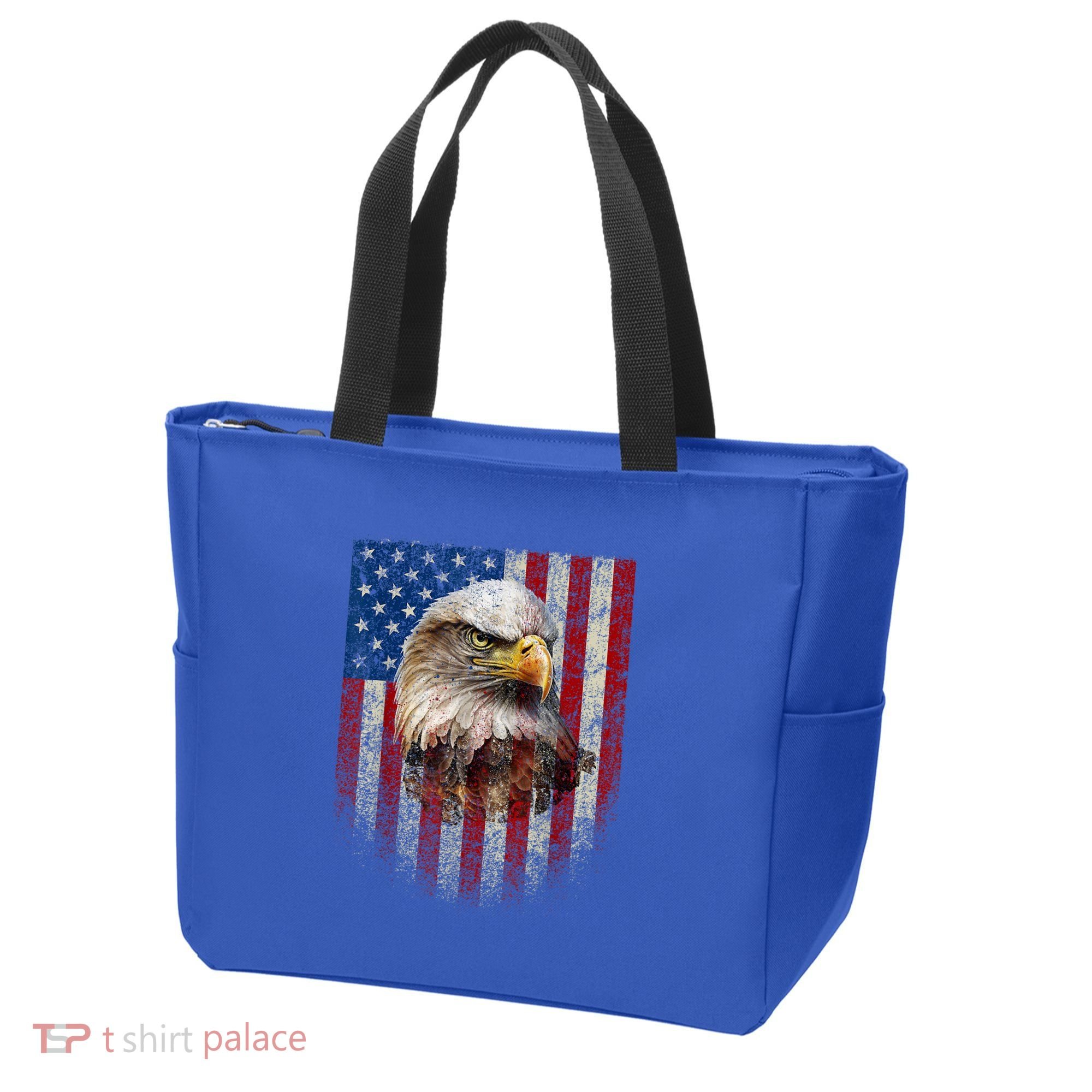 American Flag Bald Eagle Patriotic Red White Blue Tote Bag