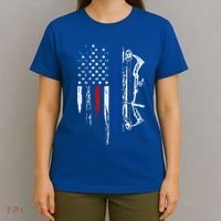 American Flag Bowhunting Bow Archery Usa Deer Hunter Gift Great Gift T-Shirt thumb 4
