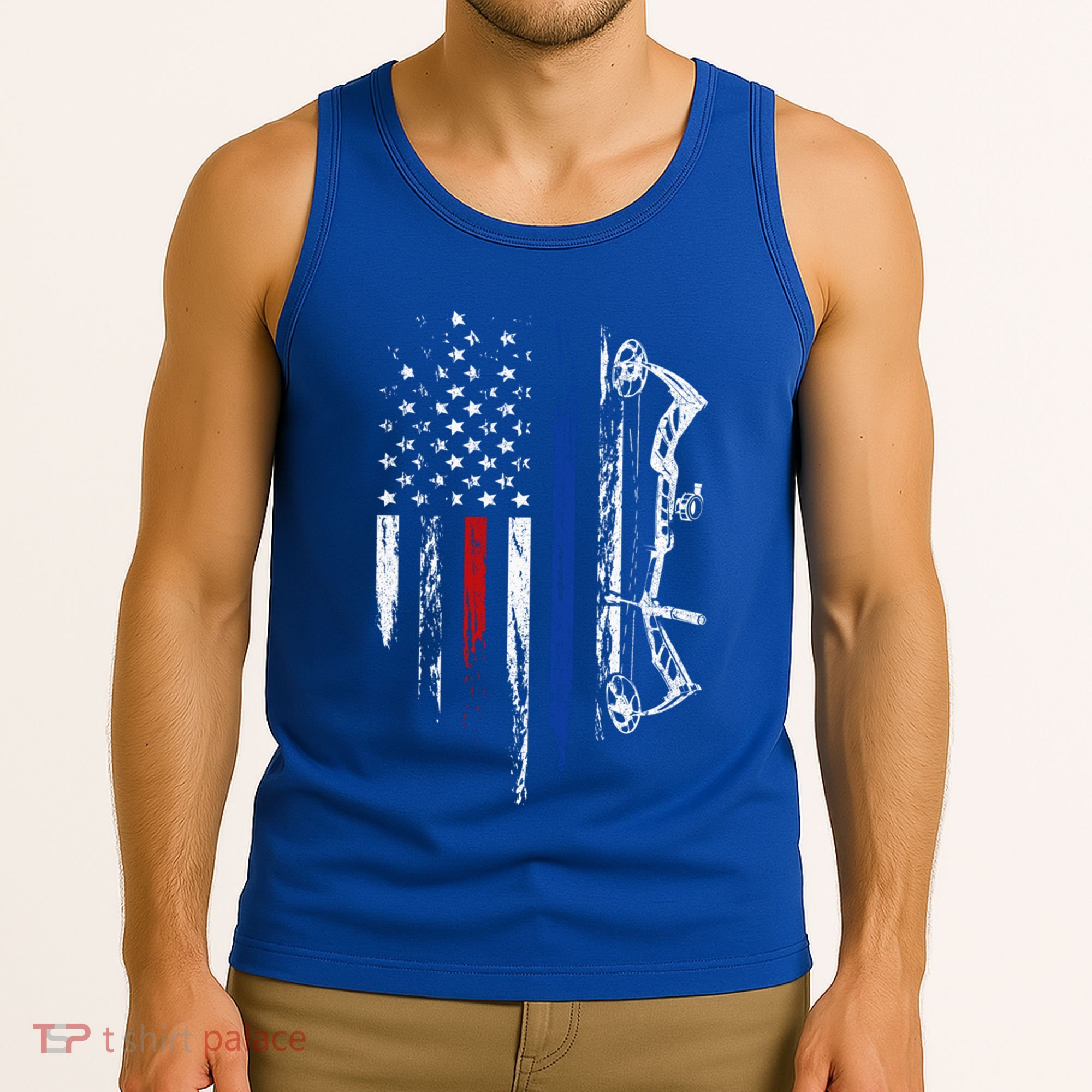 American Flag Bowhunting Bow Archery Usa Deer Hunter Gift Great Gift Tank Top