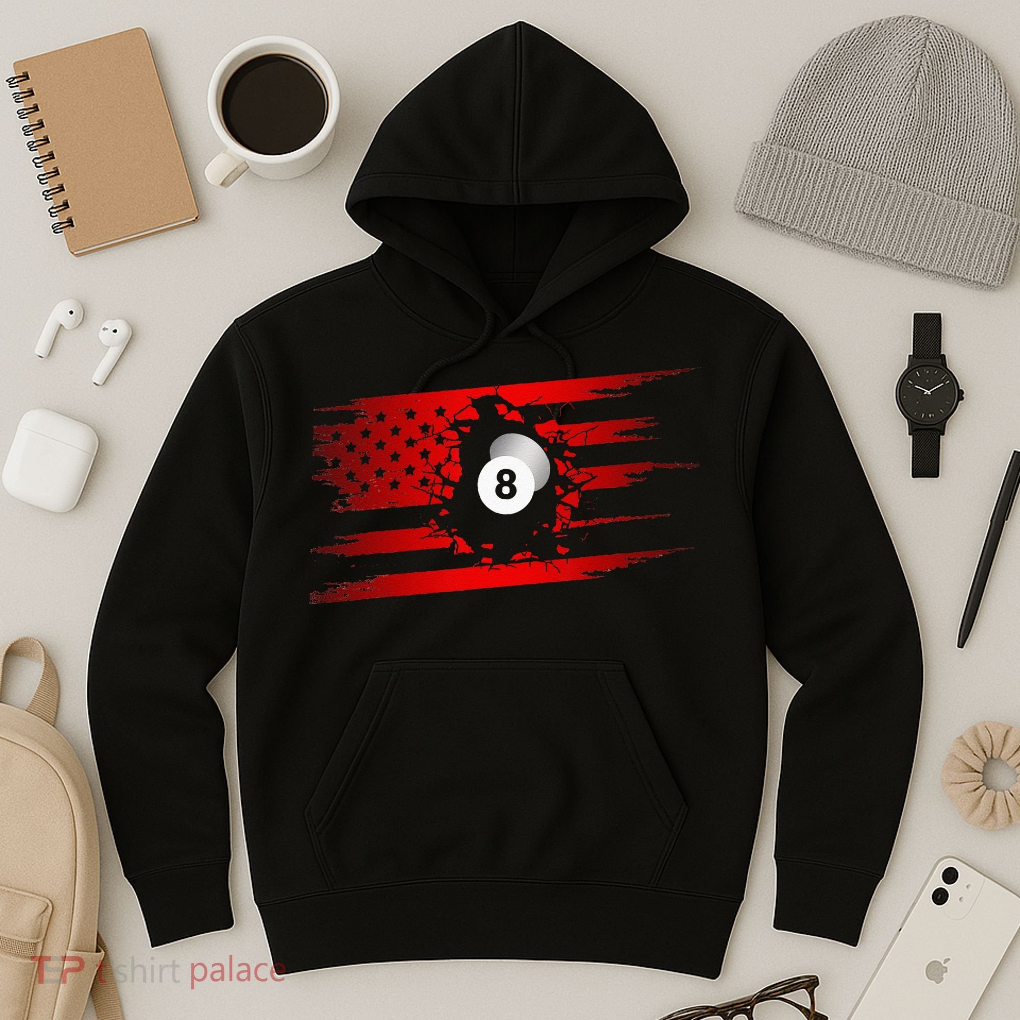 American Flag Billiards Apparel Billiards Hoodie