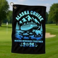 Alaska Family Cruise 2026 Vacation Golf Towel thumb 1