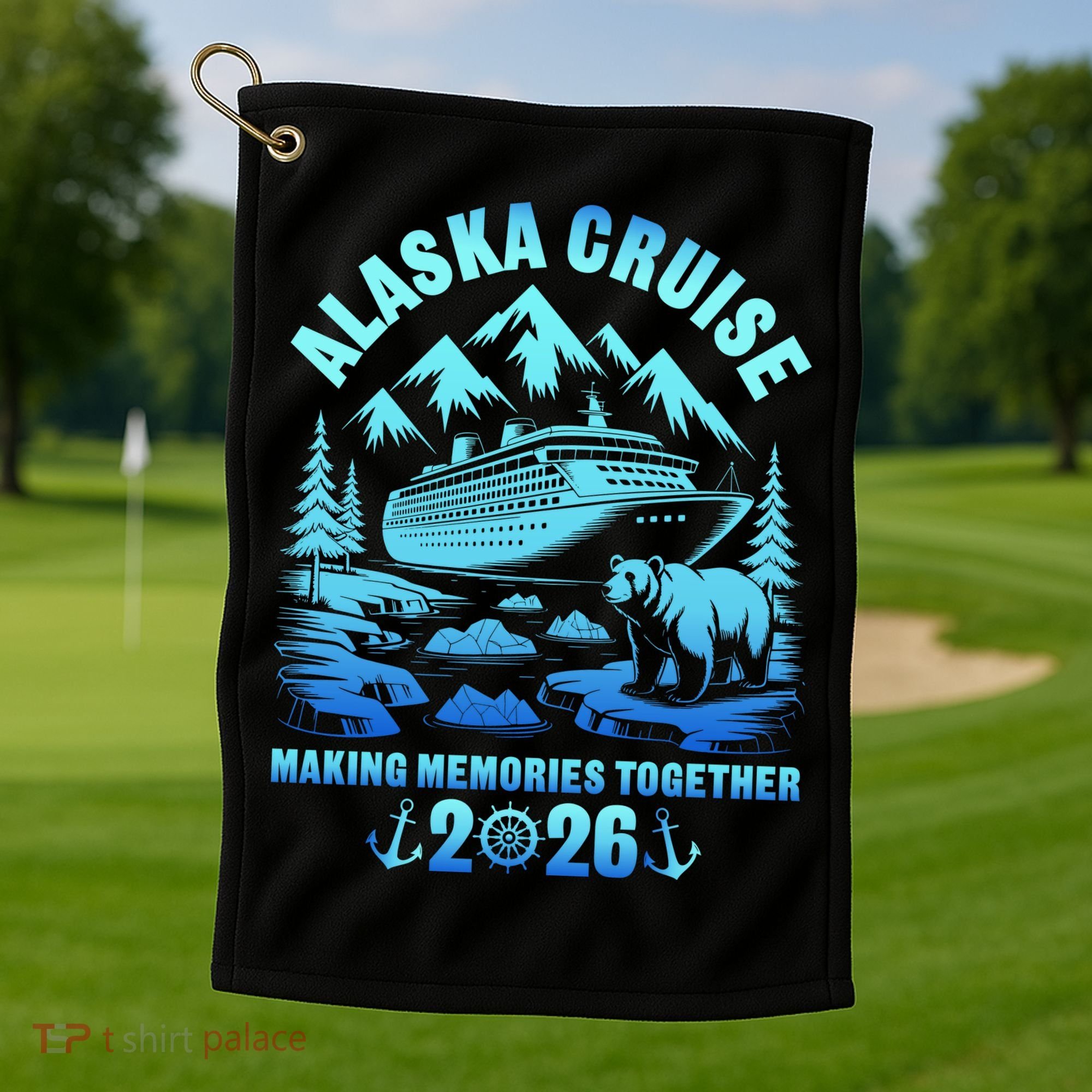 Alaska Family Cruise 2026 Vacation Golf Towel