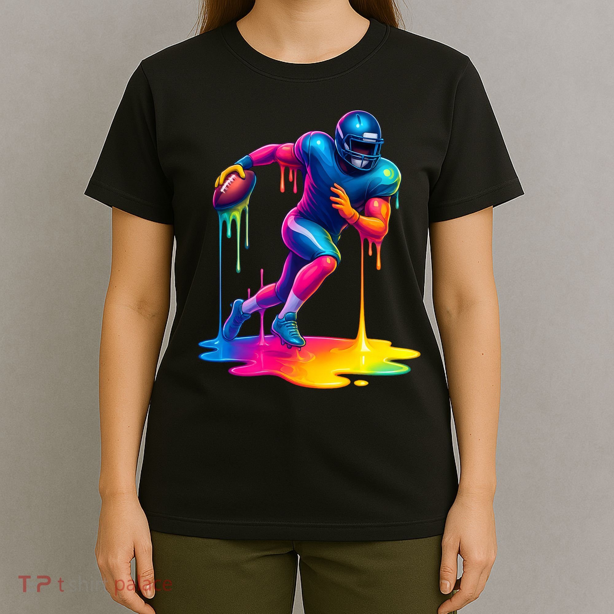 American Football Colorful Graphic T-Shirt
