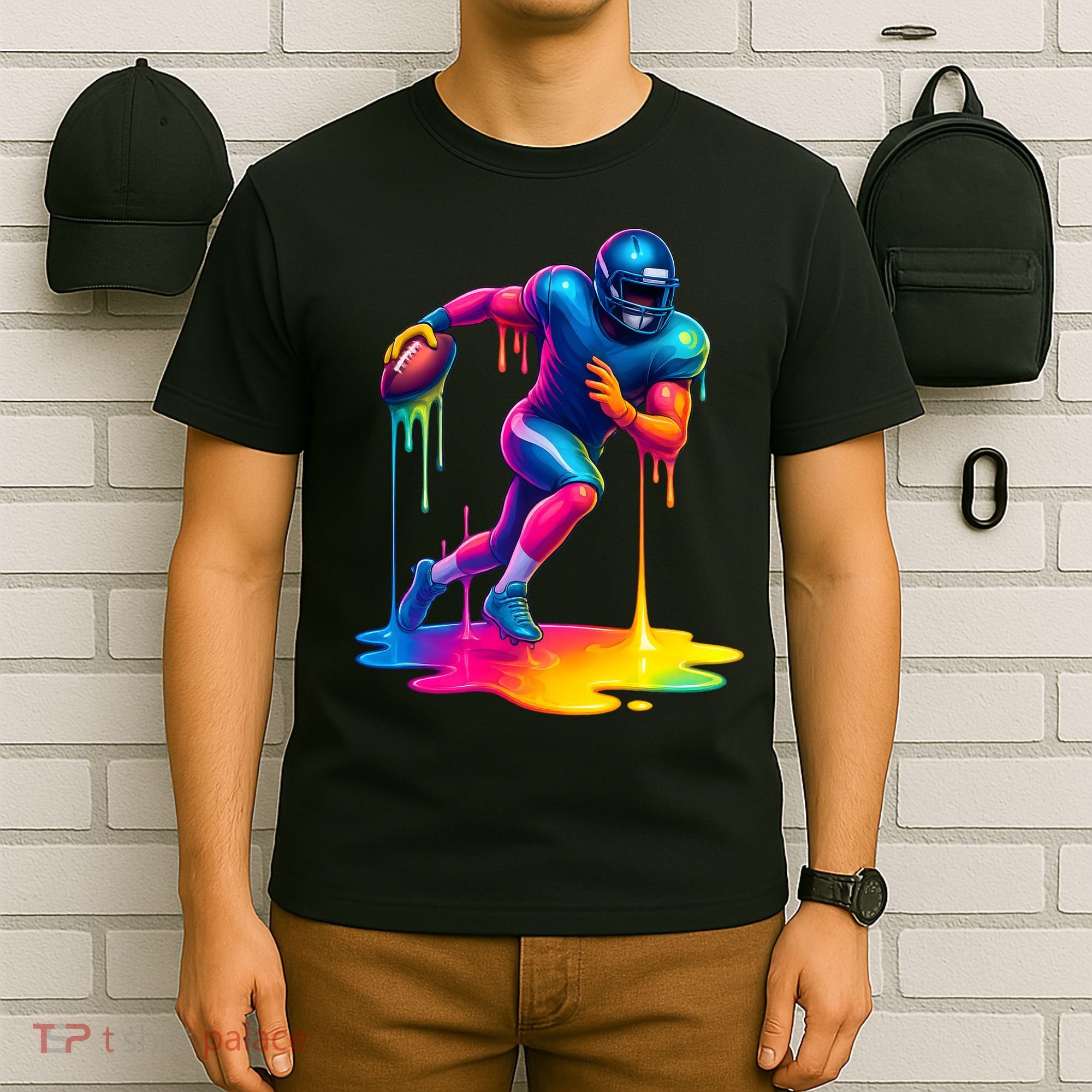 American Football Colorful Graphic T-Shirt
