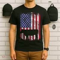 American Flag Cow Vintage Farm Animal Patriotic Farmer Gift T-Shirt thumb 6