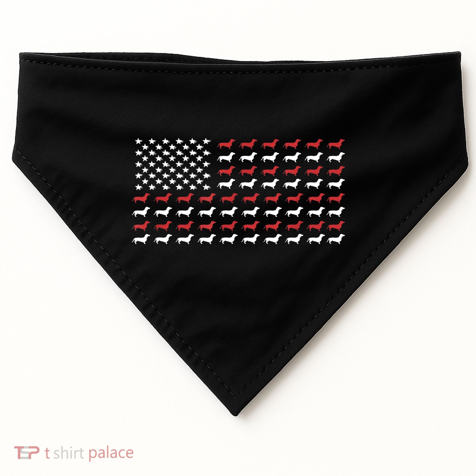 American Flag Dachshund Patriotic Gift Funny Dachshund Doxie Lover Gift USA-Made Doggie Bandana