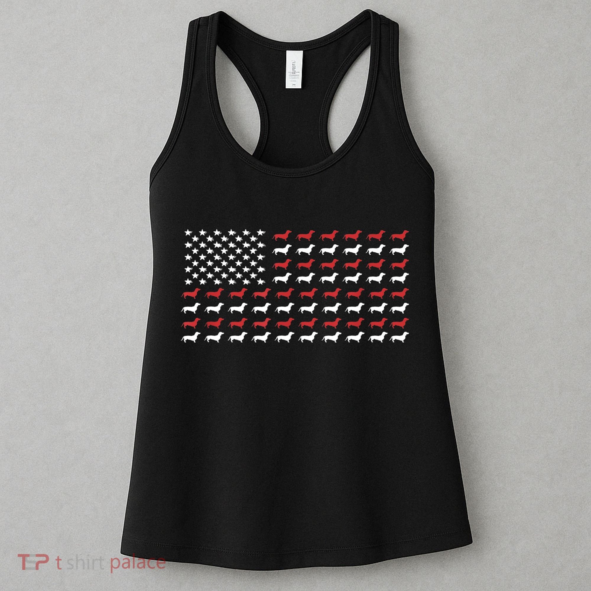 American Flag Dachshund Patriotic Gift Funny Dachshund Doxie Lover Gift Women's Tank Top