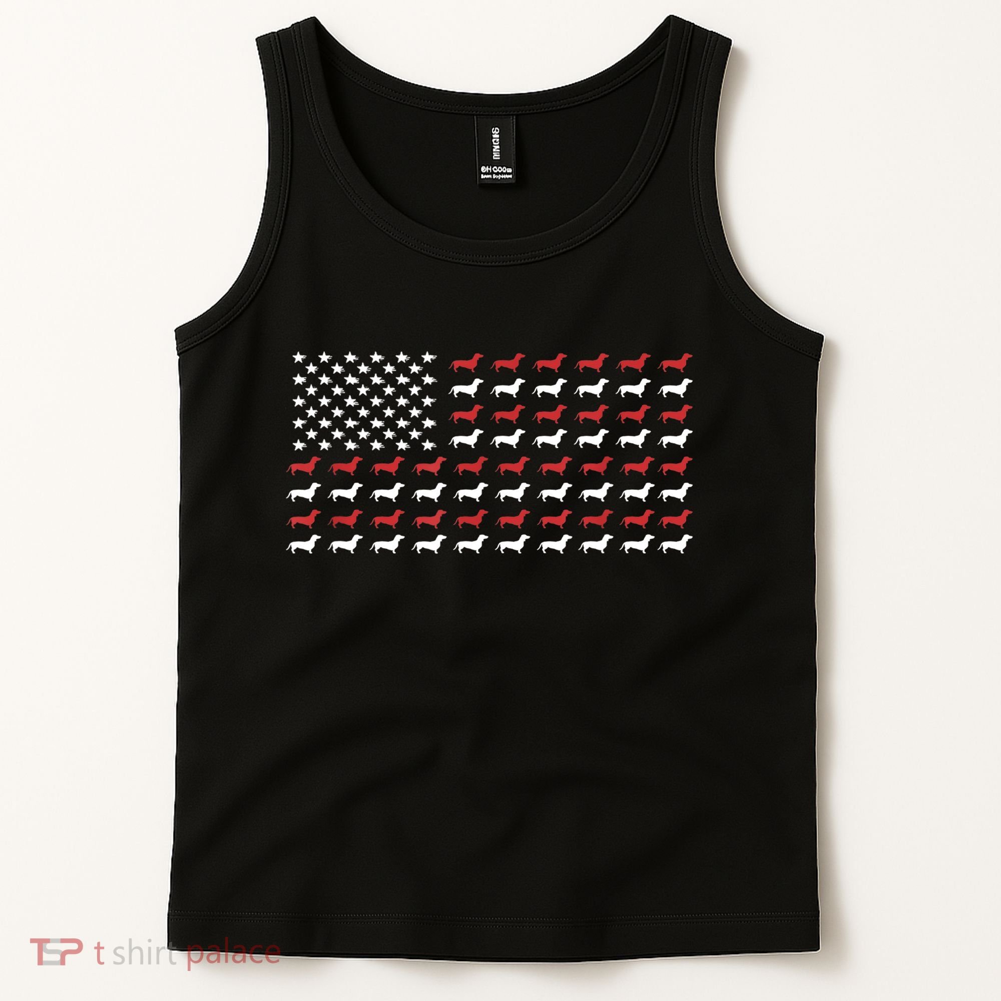 American Flag Dachshund Patriotic Gift Funny Dachshund Doxie Lover Gift Tank Top