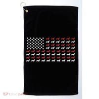American Flag Dachshund Patriotic Gift Funny Dachshund Doxie Lover Gift Golf Towel thumb 0