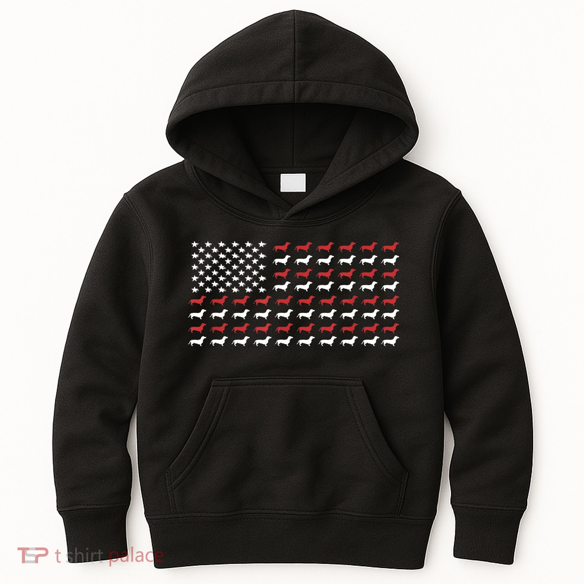American Flag Dachshund Patriotic Gift Funny Dachshund Doxie Lover Gift Kids Hoodie