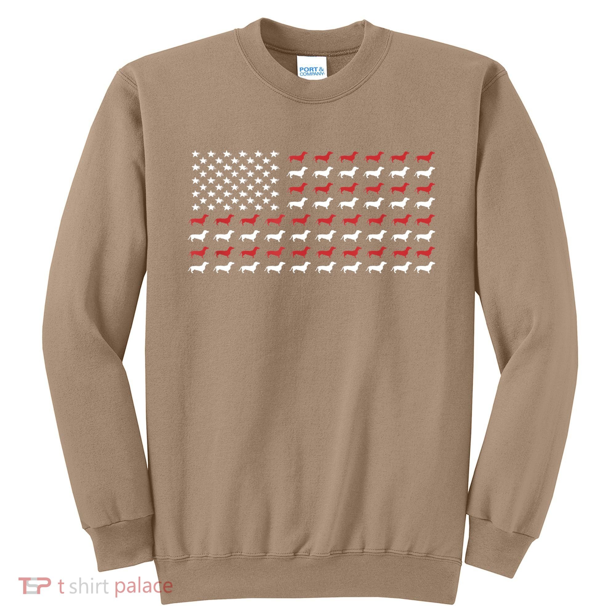 American Flag Dachshund Patriotic Gift Funny Dachshund Doxie Lover Gift Sweatshirt