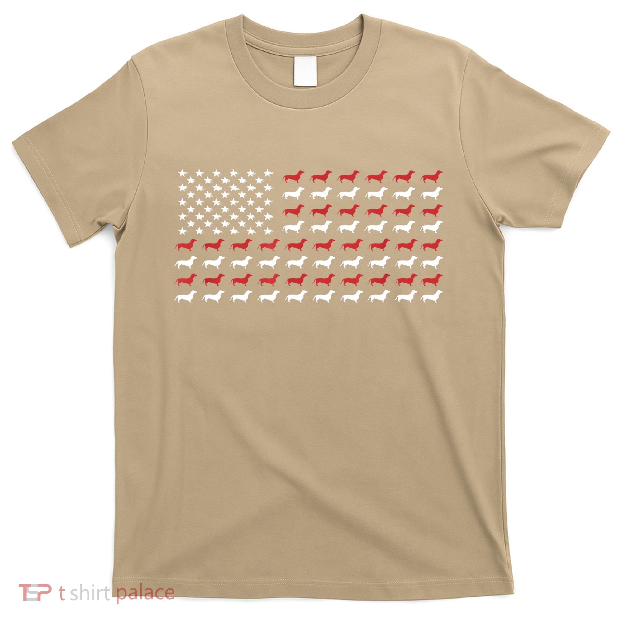 American Flag Dachshund Patriotic Gift Funny Dachshund Doxie Lover Gift T-Shirt