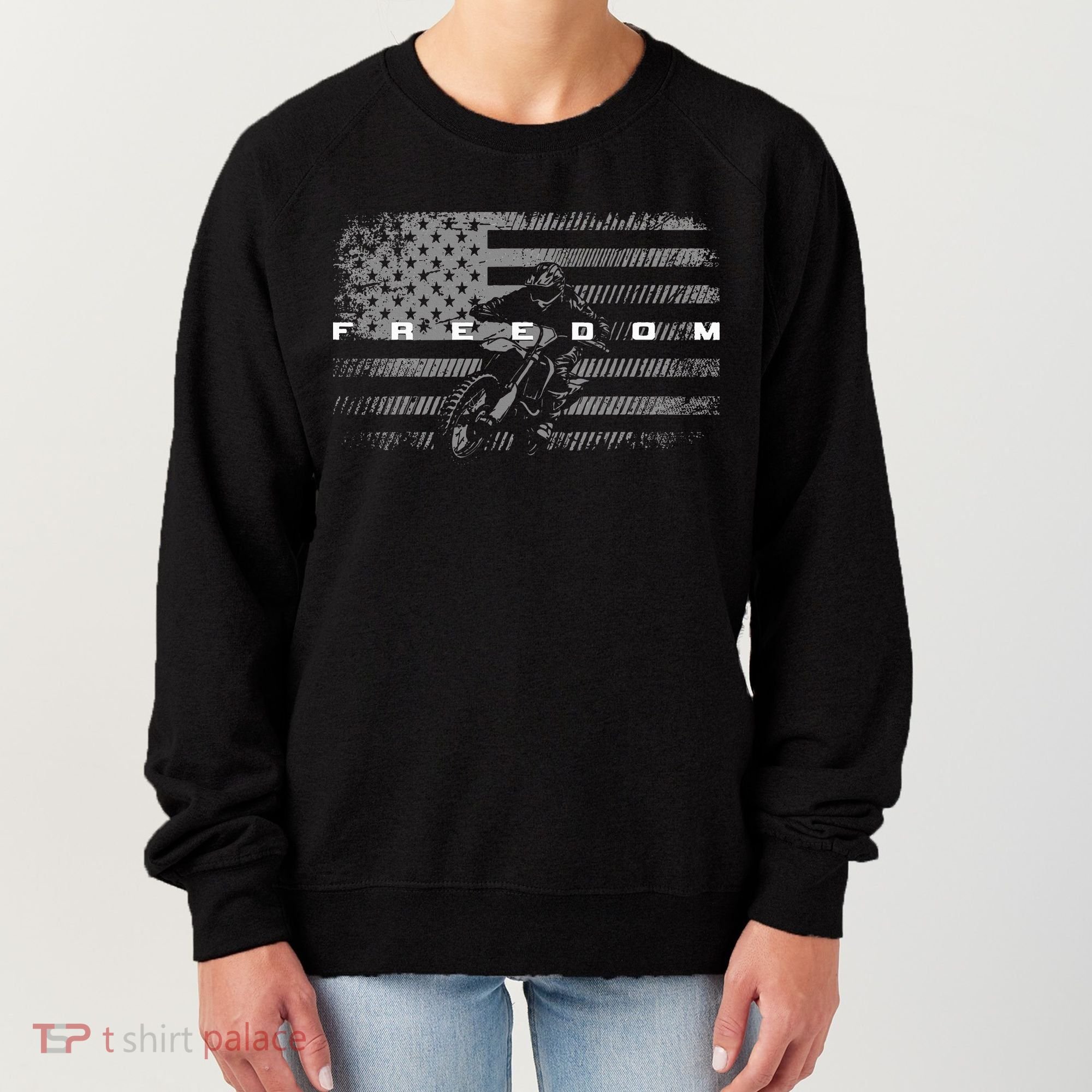 American Flag Dirt Bike Motocross Women's Sweatshirt