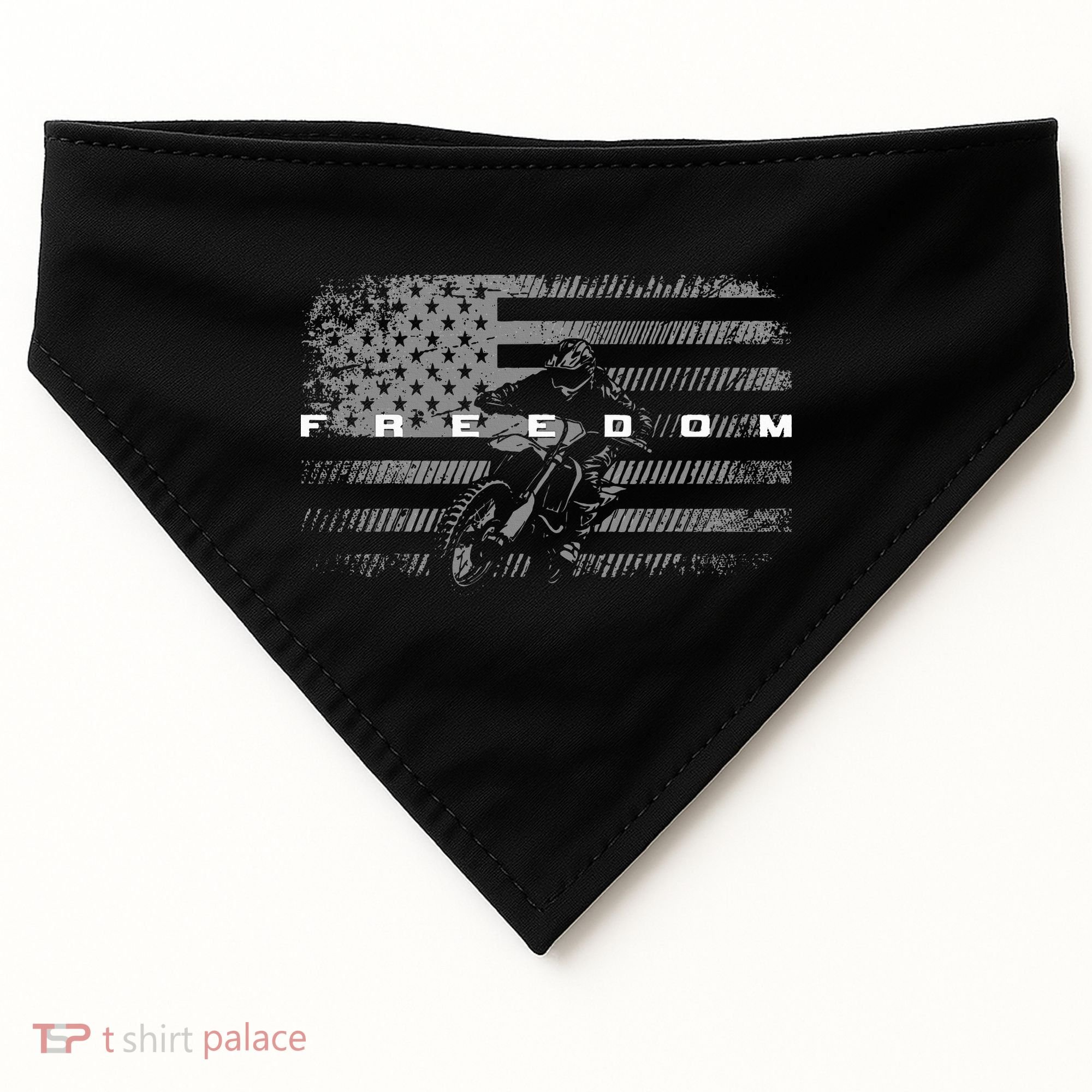American Flag Dirt Bike Motocross USA-Made Doggie Bandana