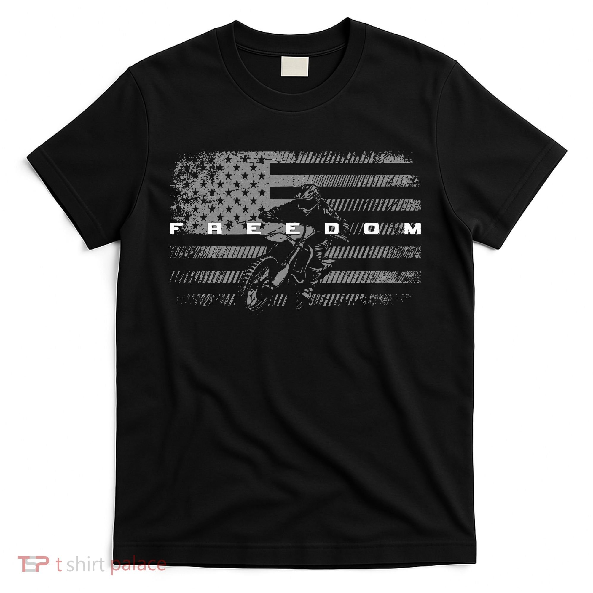 American Flag Dirt Bike Motocross T-Shirt