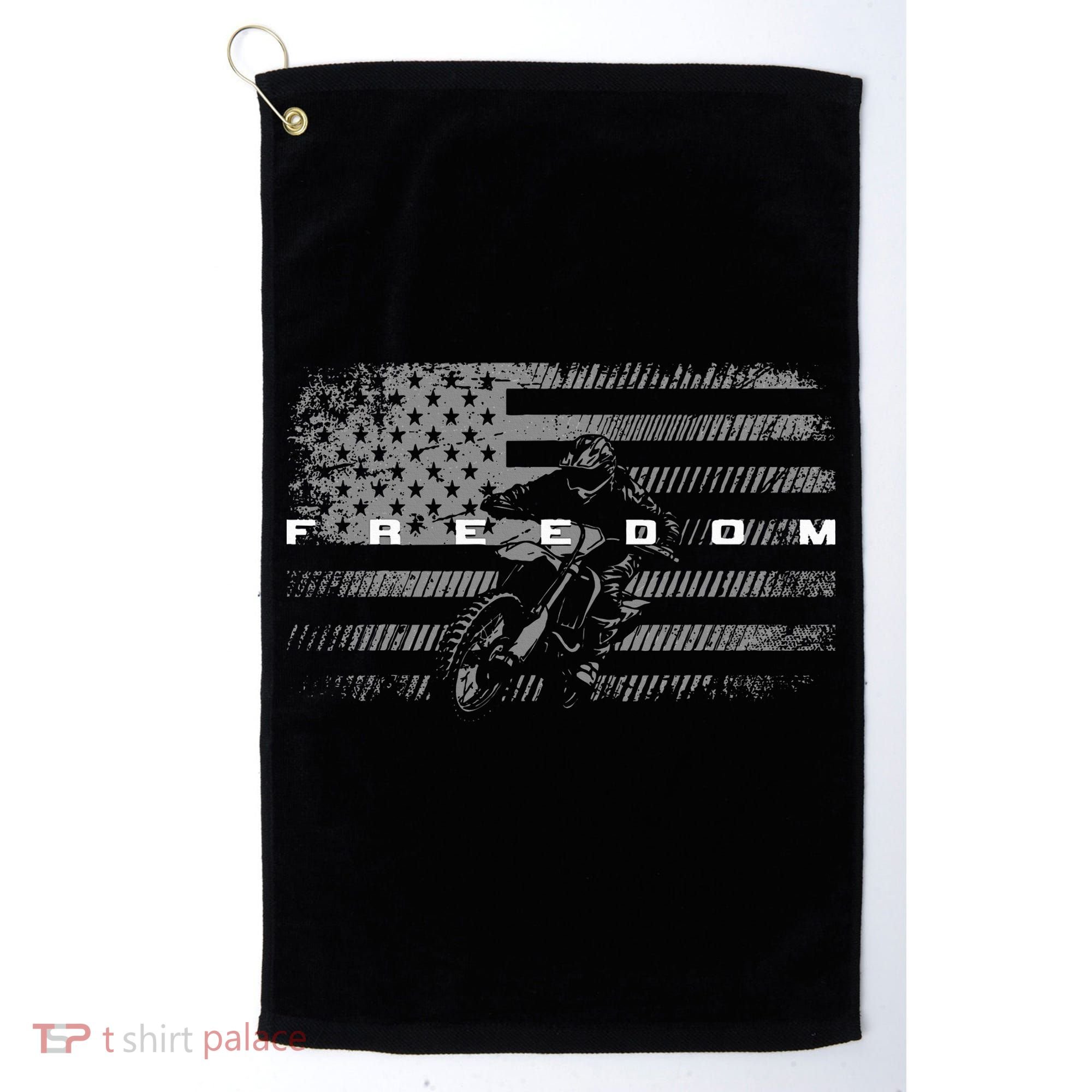 American Flag Dirt Bike Motocross Golf Towel