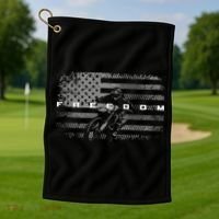 American Flag Dirt Bike Motocross Golf Towel thumb 1