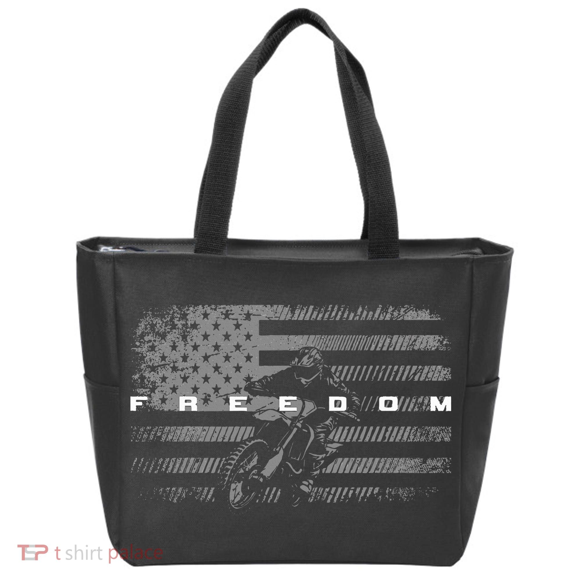 American Flag Dirt Bike Motocross Tote Bag