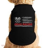 American Flag Drag Racing Car Lover Doggie Tank thumb 0
