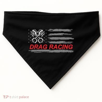 American Flag Drag Racing Car Lover USA-Made Doggie Bandana