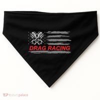 American Flag Drag Racing Car Lover USA-Made Doggie Bandana thumb 0